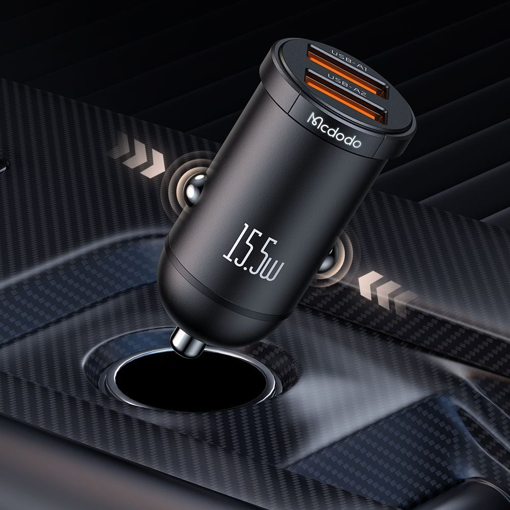 Incarcator Auto McDodo CC-2950 Cool, 15.5W, 3.1A, 2 x USB-A, Negru