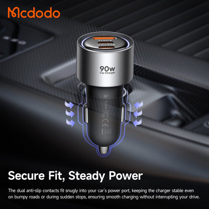 Incarcator Auto McDodo CC-3110 Gana, 90W, 3A, 1 x USB-A - 2 x USB-C, Negru