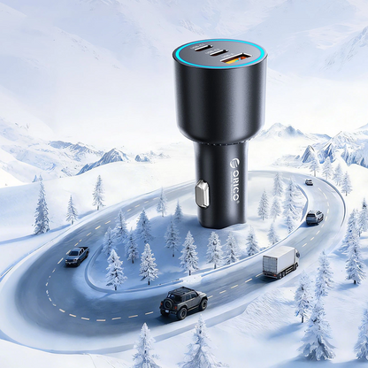 Incarcator Auto Orico HyperDrive, 165W, 5A, 1 x USB-A - 2 x USB-C, Negru