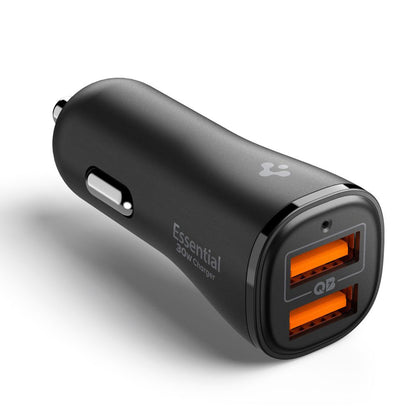 Incarcator Auto Spigen EV302 Essential, 30W, 3A, 2 x USB-A, Negru ACP08700