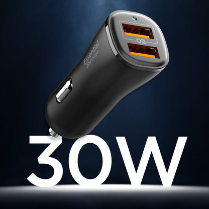 Incarcator Auto Spigen EV302 Essential, 30W, 3A, 2 x USB-A, Negru ACP08700