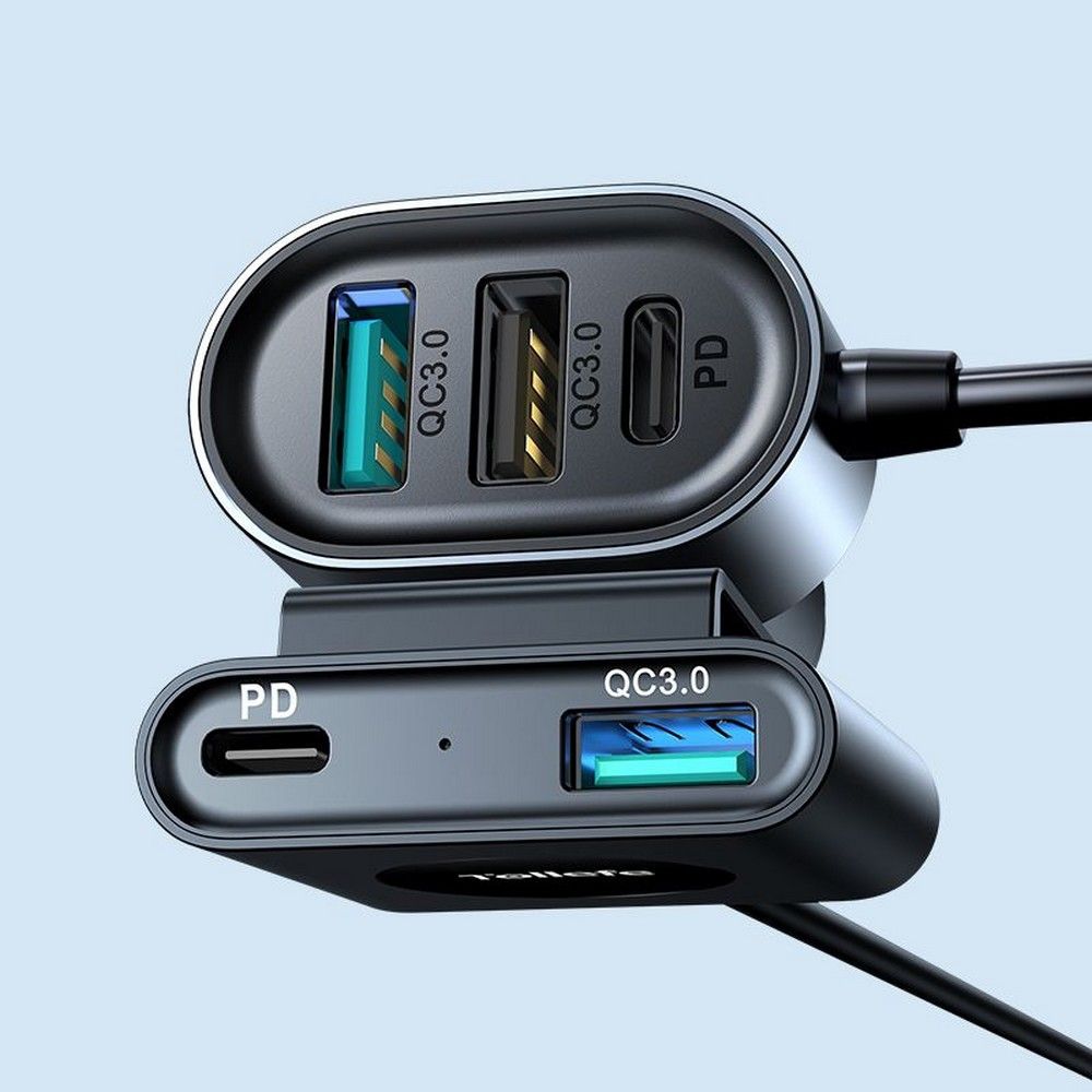 Incarcator Auto Joyroom JR-CL05, 72W, 3A, 2 x USB-C - 3 x USB-A, Negru