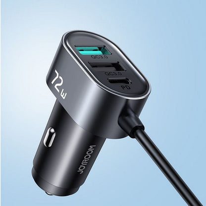 Incarcator Auto Joyroom JR-CL05, 72W, 3A, 2 x USB-C - 3 x USB-A, Negru