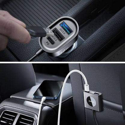 Incarcator Auto Joyroom JR-CL05, 72W, 3A, 2 x USB-C - 3 x USB-A, Negru