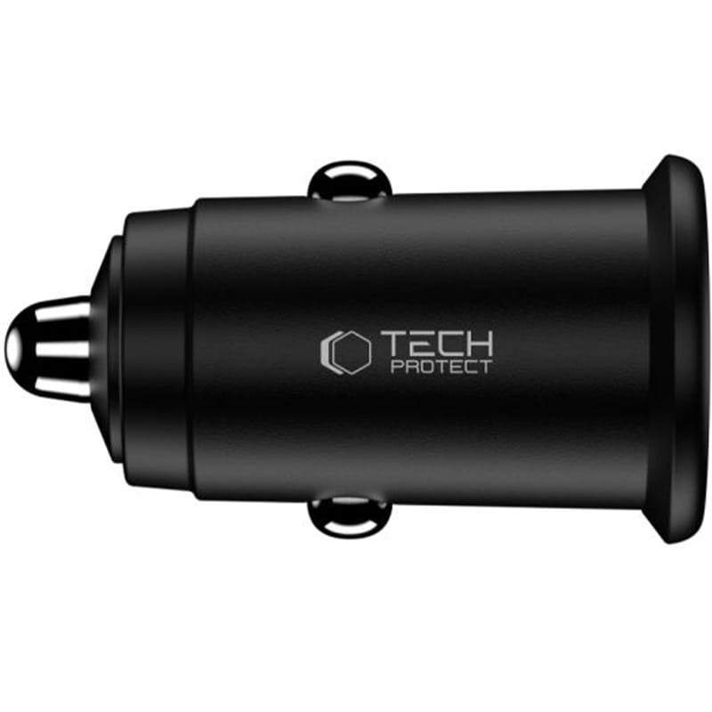 Incarcator Auto Tech-Protect CC02, 35W, 3A, 1 x USB-A - 1 x USB-C, Negru