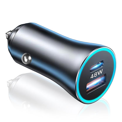 Incarcator Auto Techsuit C3 RescueVolt, 48W, 3A, 1 x USB-A - 1 x USB-C, Gri