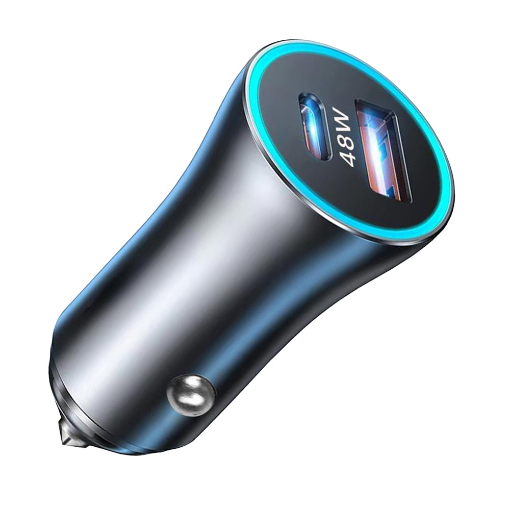Incarcator Auto Techsuit C3 RescueVolt, 48W, 3A, 1 x USB-A - 1 x USB-C, Gri