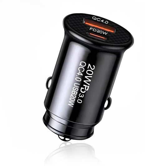 Incarcator Auto Techsuit C4 MiniFuseX, 20W, 3A, 1 x USB-A - 1 x USB-C, Negru