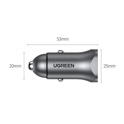 Incarcator Auto UGREEN CD130, 24W, 3A, 1 x USB-A - 1 x USB-C, Gri