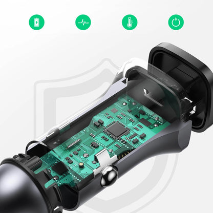 Incarcator Auto UGREEN CD130, 30W, 3A, 1 x USB-A - 1 x USB-C, Gri
