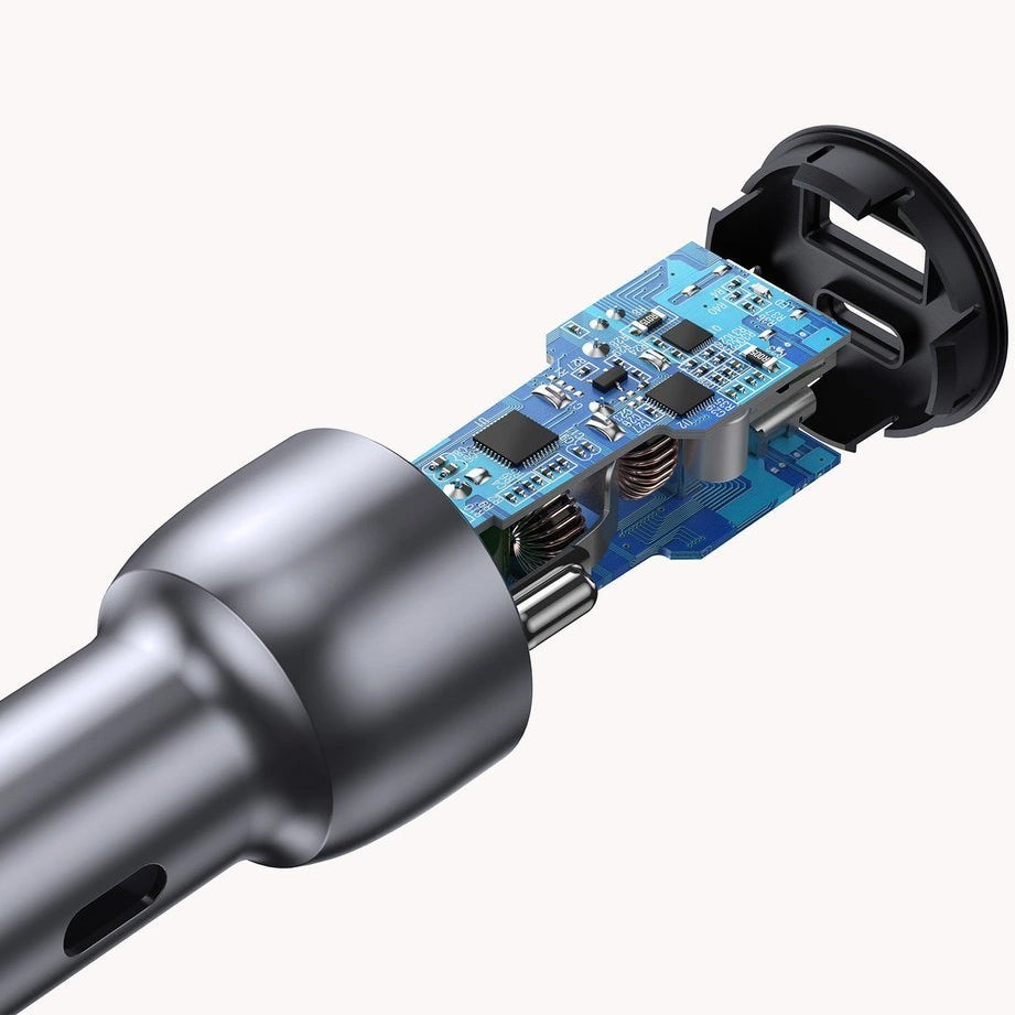 Incarcator Auto UGREEN CD213, 36W, 3A, 1 x USB-A - 1 x USB-C, Gri