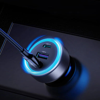 Incarcator Auto UGREEN EC307, 30W, 3A, 1 x USB-A - 2 x USB-C, Gri