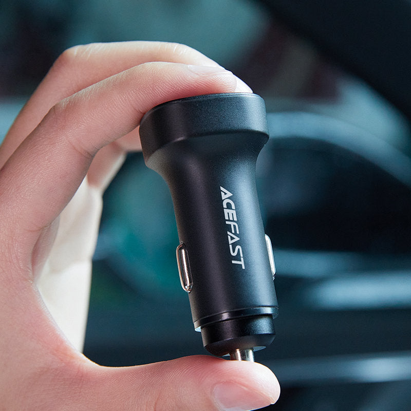 Incarcator Auto Acefast B2, 72W, 3A, 2 x USB-C, Negru