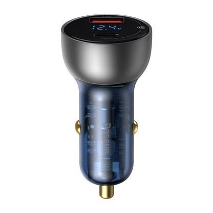 Incarcator Auto Baseus, 63W, 5A, 1 x USB-A - 1 x USB-C, Argintiu CCKX-C0A