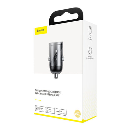 Incarcator Auto Baseus Star Mini, 30W, 3A, 1 x USB-A, Gri VCHX-A0G