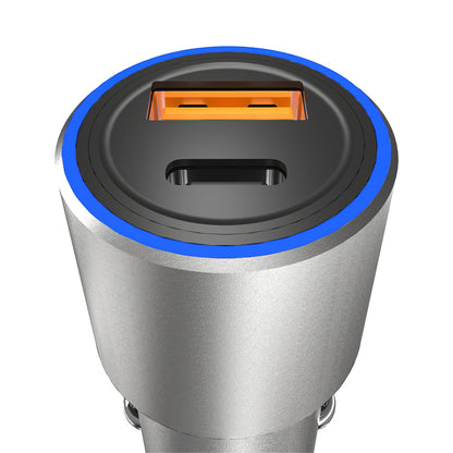 Incarcator Auto USB Dudao R4PQ, 1 X USB - 1 X USB Tip-C, 22.5 W, Quick Charge - Power Delivery, Gri