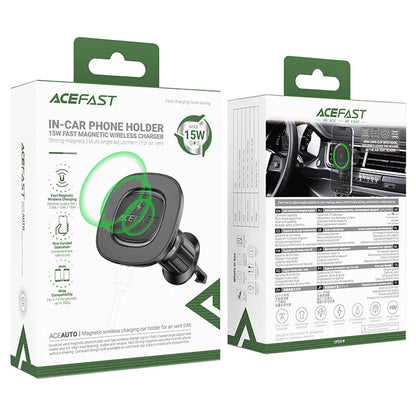Incarcator Auto Wireless Acefast D46, 15W, 1.67A, Negru