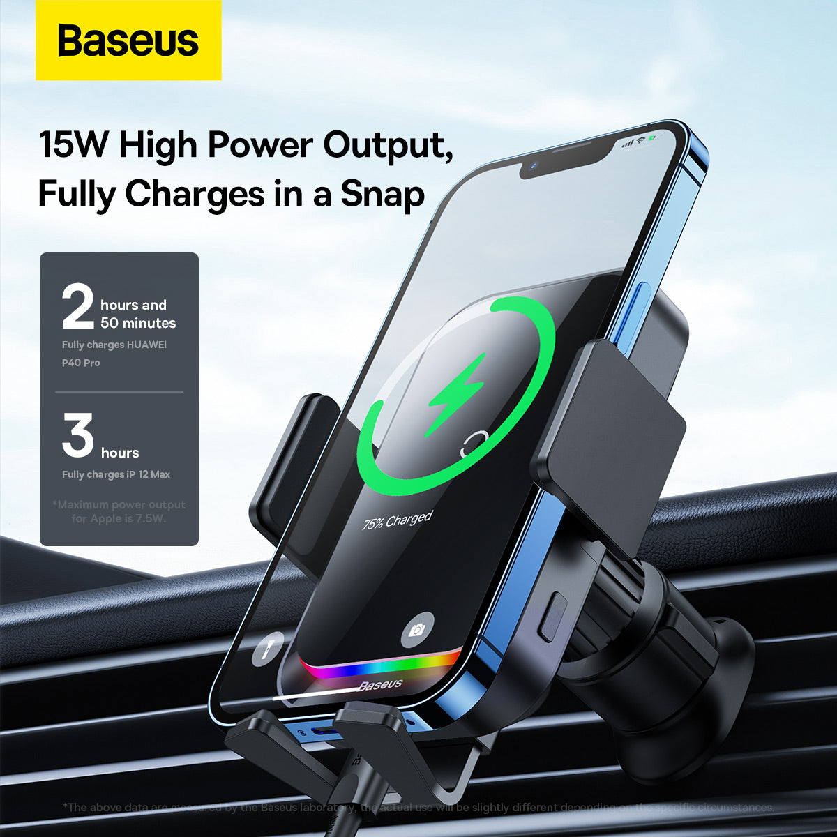 Incarcator Auto Wireless Baseus Halo, 15W, 1.67A, Negru SUDD000001
