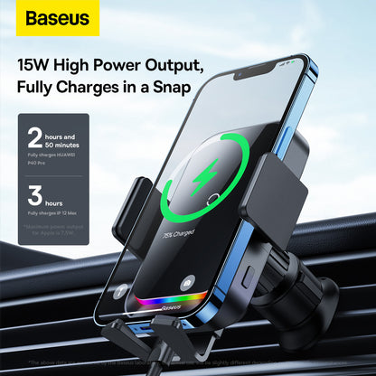 Incarcator Auto Wireless Baseus Halo, 15W, 1.67A, Negru SUDD000001