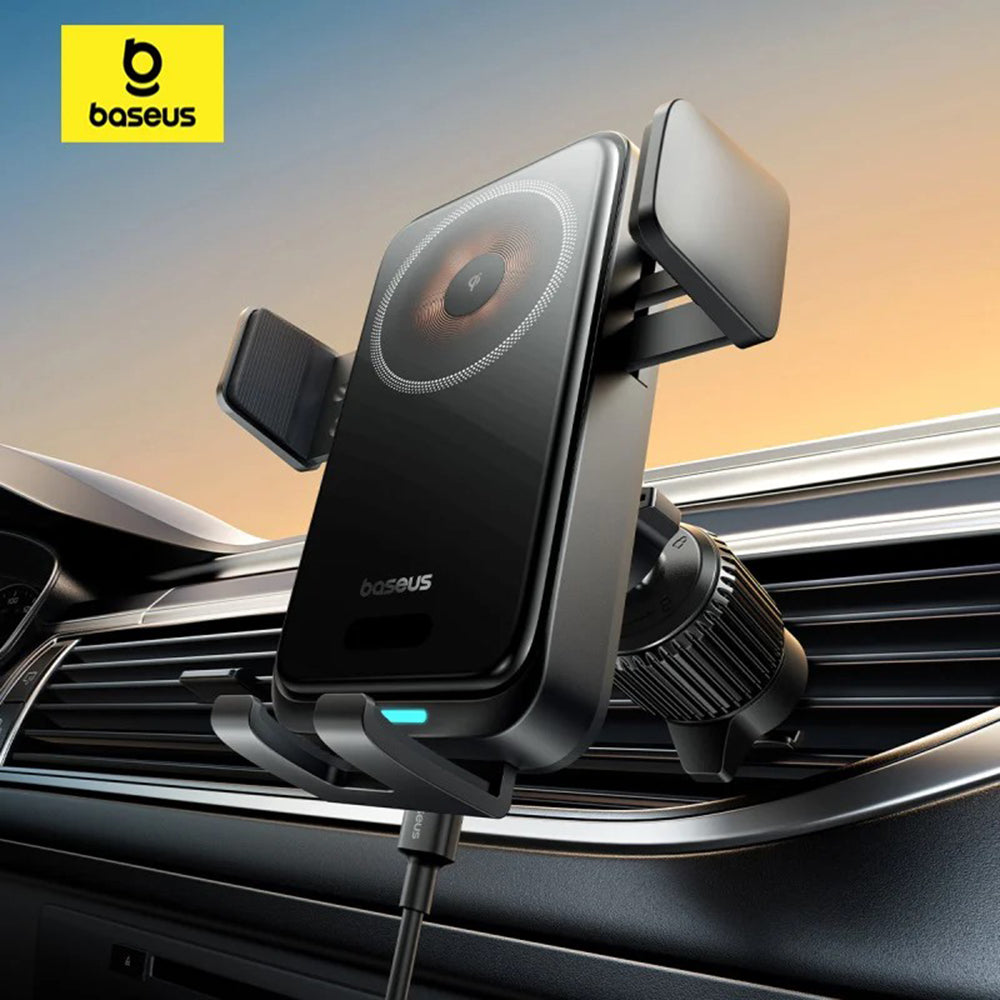 Incarcator Auto Wireless Baseus Wisdom Pro Vent, 15W, 1.67A, Negru C40381501123-00