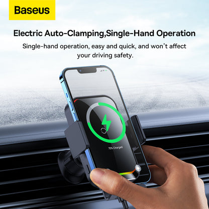 Incarcator Auto Wireless Baseus Halo, 15W, 1.67A, Negru SUDD000001