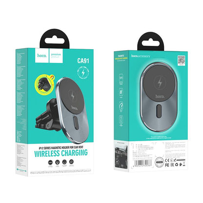 Incarcator Auto Wireless HOCO CA91, 15W, 1.67A, Negru
