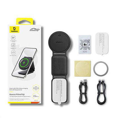 Incarcator Auto Wireless Baseus PrimeTrip C02, 15W, 1.67A, Gri C40169003831-00