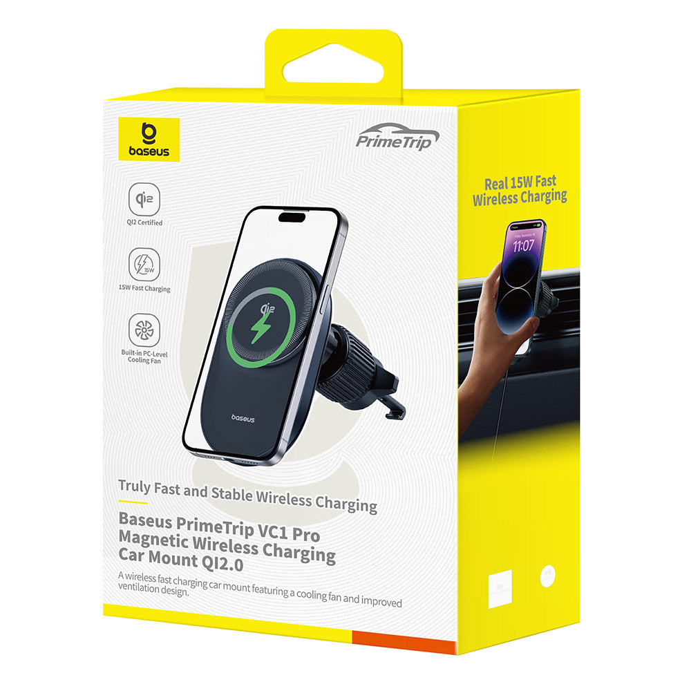 Incarcator Auto Wireless Baseus PrimeTrip VC1 Pro, 15W, 1.67A, Negru C40141000111-00