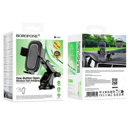 Incarcator Auto Wireless Borofone BH223 Follower, 15W, 1.67A, Negru