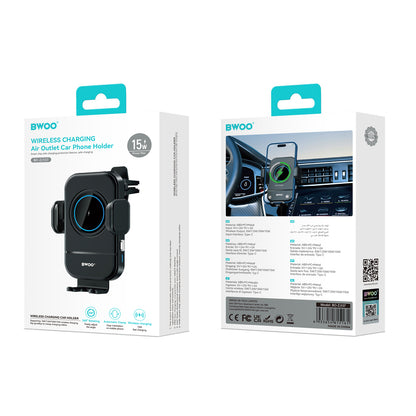 Incarcator Auto Wireless BWOO ZJ137, 15W, 1.67A, Negru