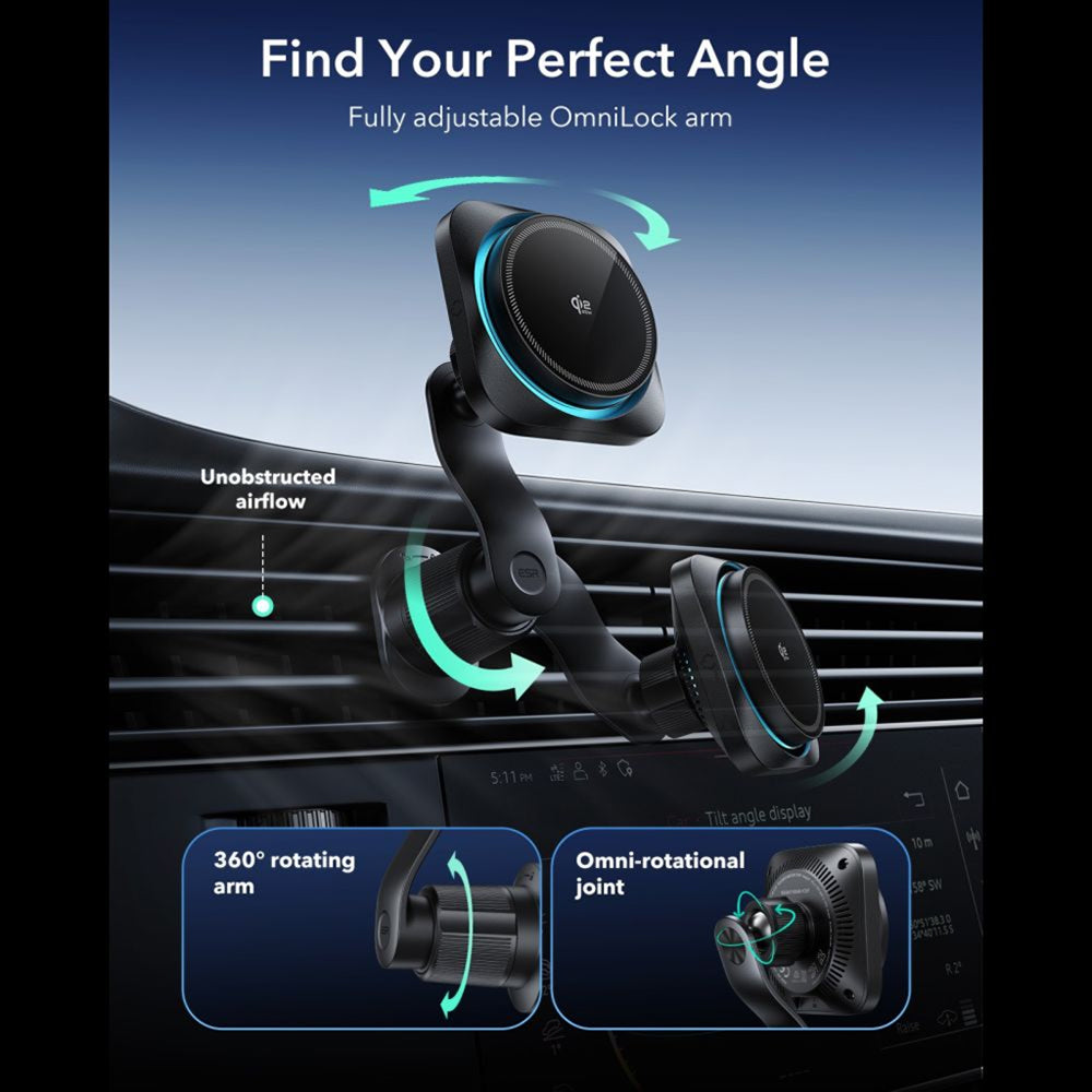 Incarcator Auto Wireless ESR, 25W, Negru