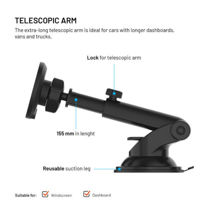 Incarcator Auto Wireless Fixed MagRound 2 XL, 15W, 1.67A, Negru