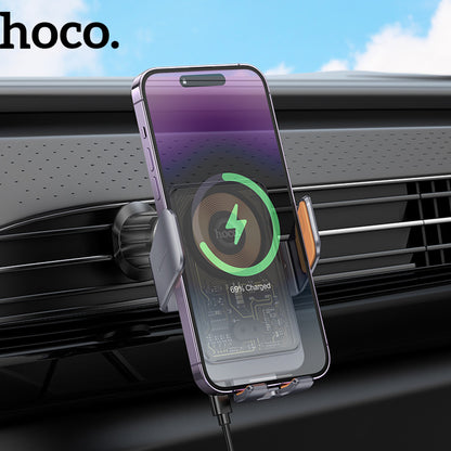 Incarcator Auto Wireless HOCO HW7, 15W, 1.67A, Negru