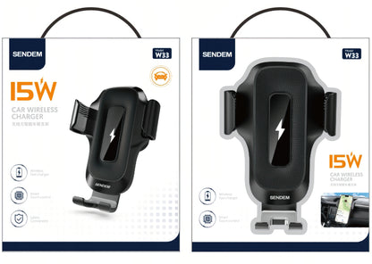 Incarcator Auto Wireless Sendem W33, 15W, 1.67A, Negru
