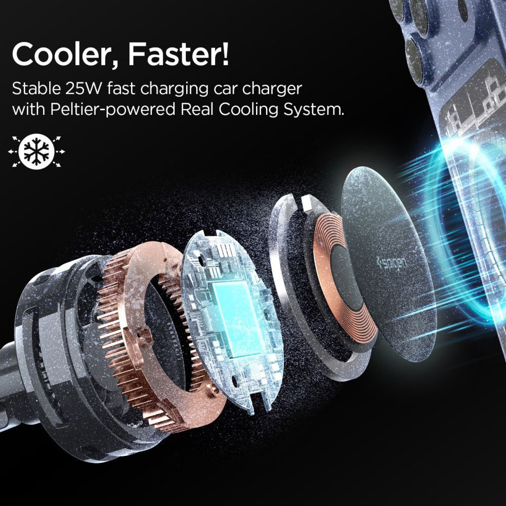 Incarcator Auto Wireless Spigen Essential, 25W, 1.67A, Negru