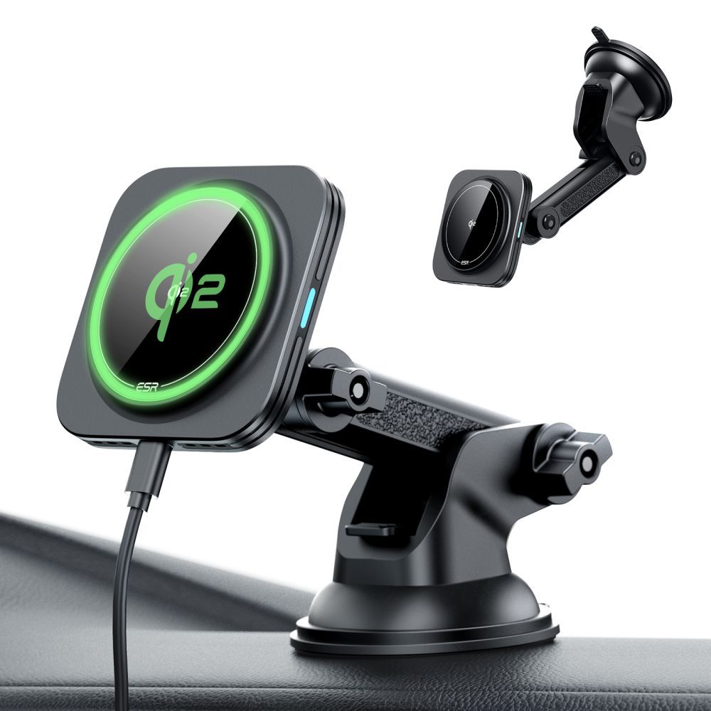 Incarcator Auto Wireless ESR Halolock Dash, 15W, 1.67A, Negru