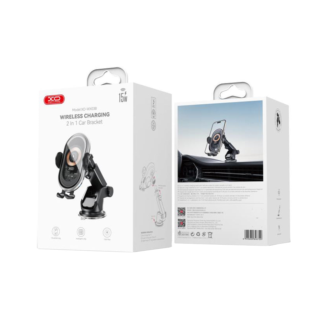 Incarcator Auto Wireless XO Design WX038, 15W, 1.67A, Negru