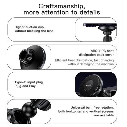 Incarcator Auto Wireless Yesido C190, 15W, 1.67A, Negru