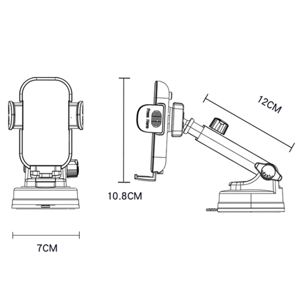 Incarcator Auto Wireless Yesido C197, 15W, 1.67A, Negru