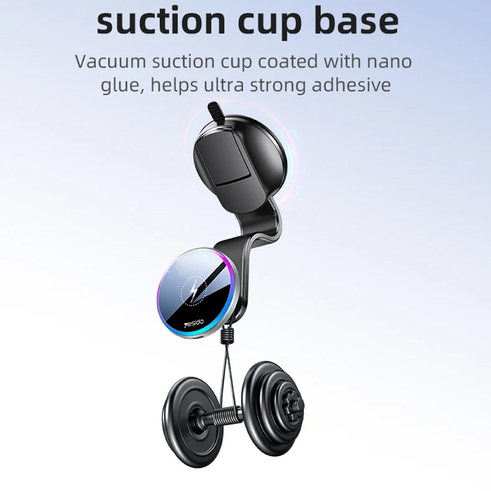 Incarcator Auto Wireless Yesido C292, 15W, 1.67A, Negru