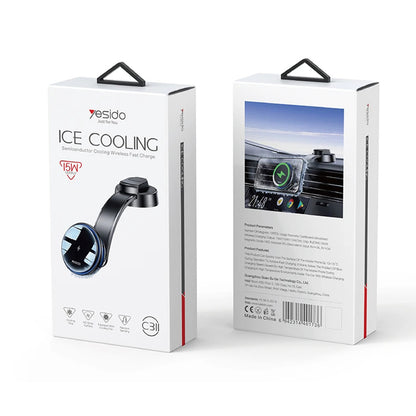 Incarcator Auto Wireless Yesido C311, 15W, 1.67A, Negru