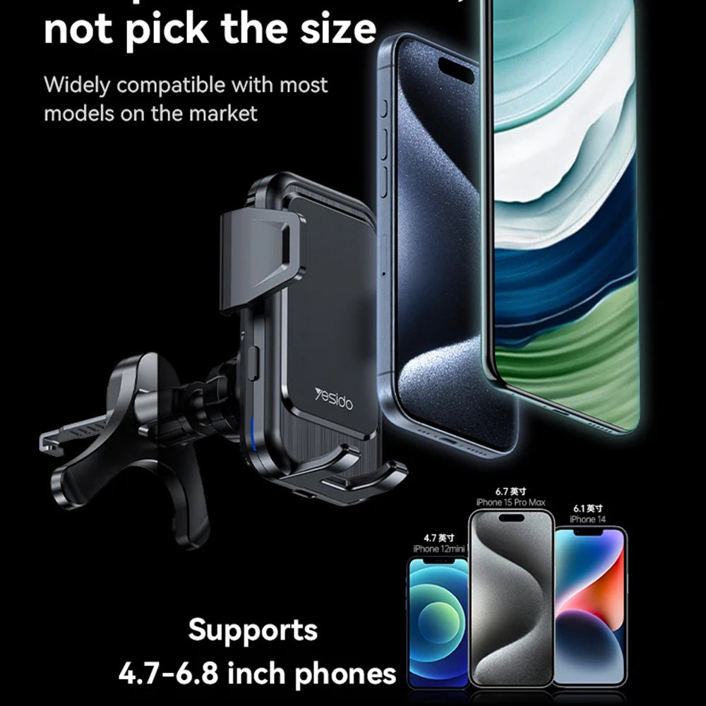 Incarcator Auto Wireless Yesido C312, 15W, 1.67A, Negru