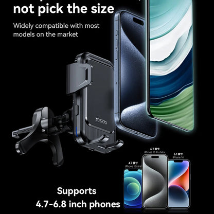 Incarcator Auto Wireless Yesido C312, 15W, 1.67A, Negru