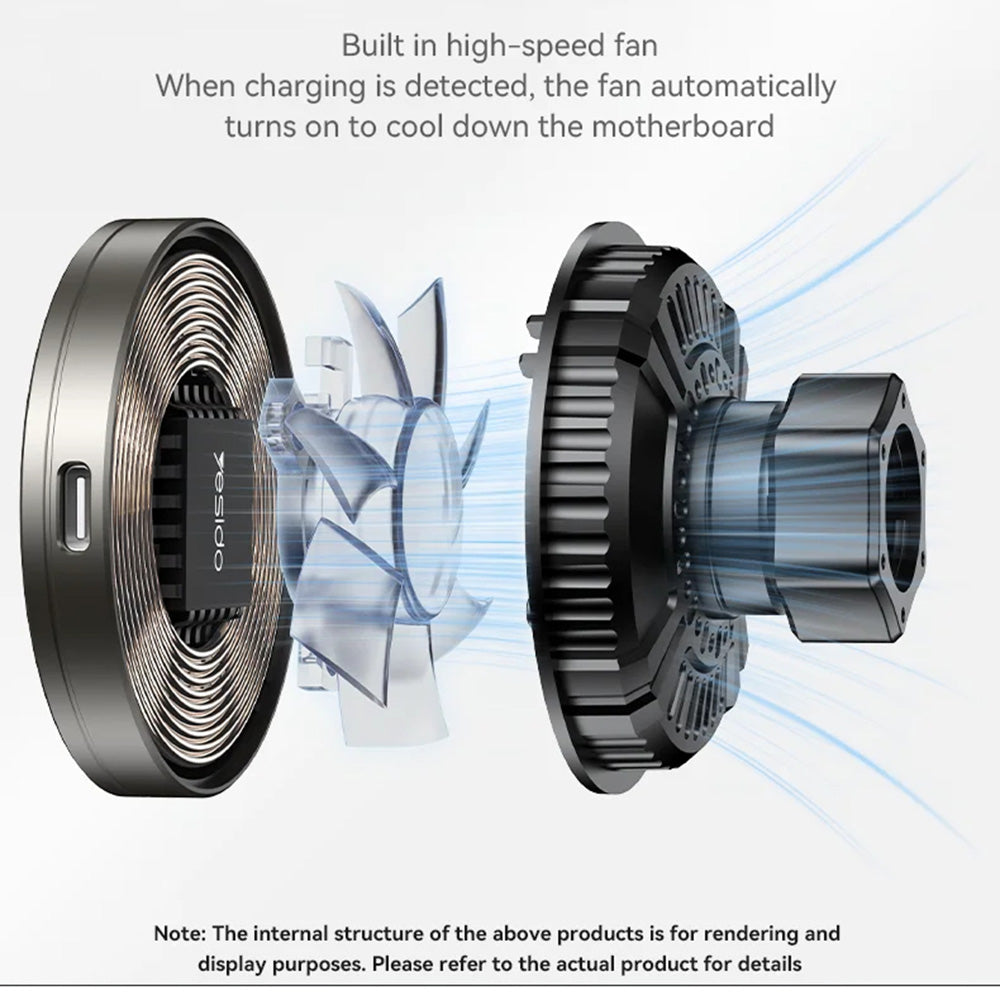 Incarcator Auto Wireless Yesido C315, 15W, 1.67A, Negru