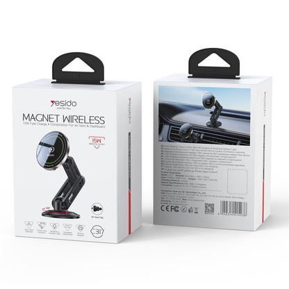 Incarcator Auto Wireless Yesido C317, 15W, 1.67A, Negru