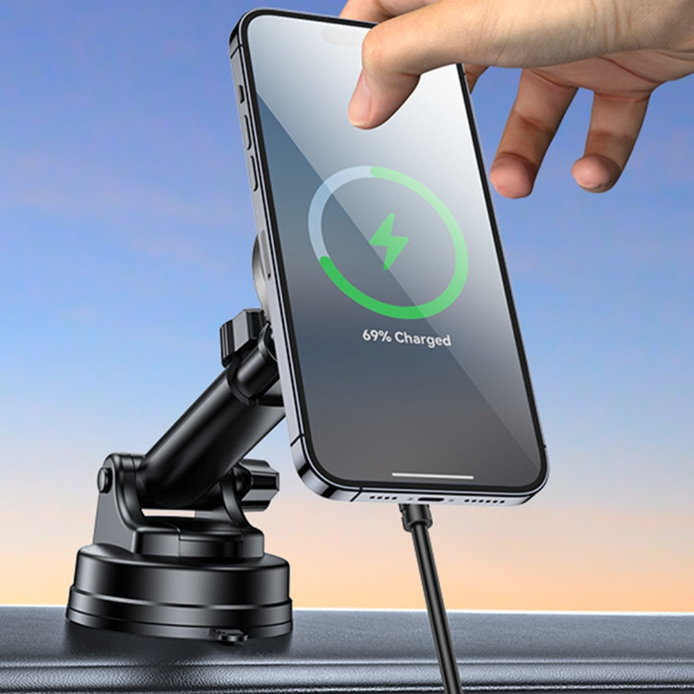 Incarcator Auto Wireless Yesido DS30, 15W, 1.67A, Negru