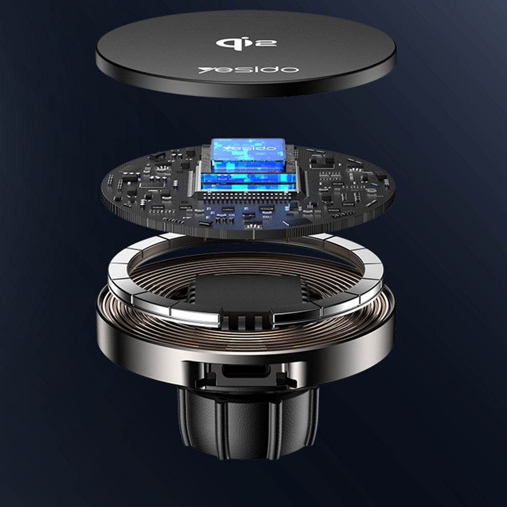 Incarcator Auto Wireless Yesido DS30, 15W, 1.67A, Negru