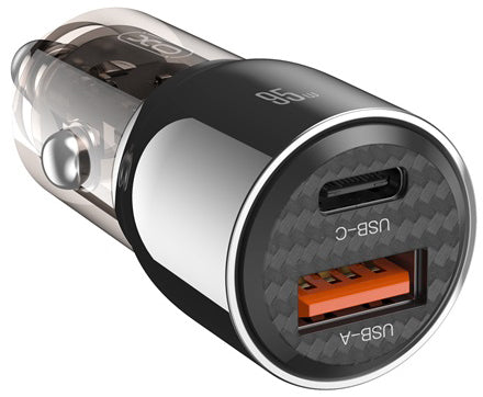 Incarcator Auto XO Design CC58, 95W, 3.25A, 1 x USB-A - 1 x USB-C, Negru