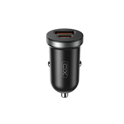 Incarcator Auto XO Design CC56, 30W, 3A, 1 x USB-A - 1 x USB-C, Negru