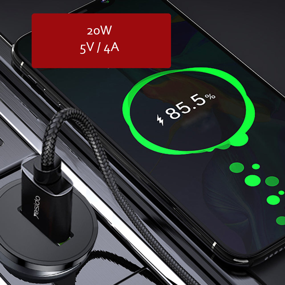 Incarcator Auto Yesido Y38, 18W, 3A, 1 x USB-A, Negru